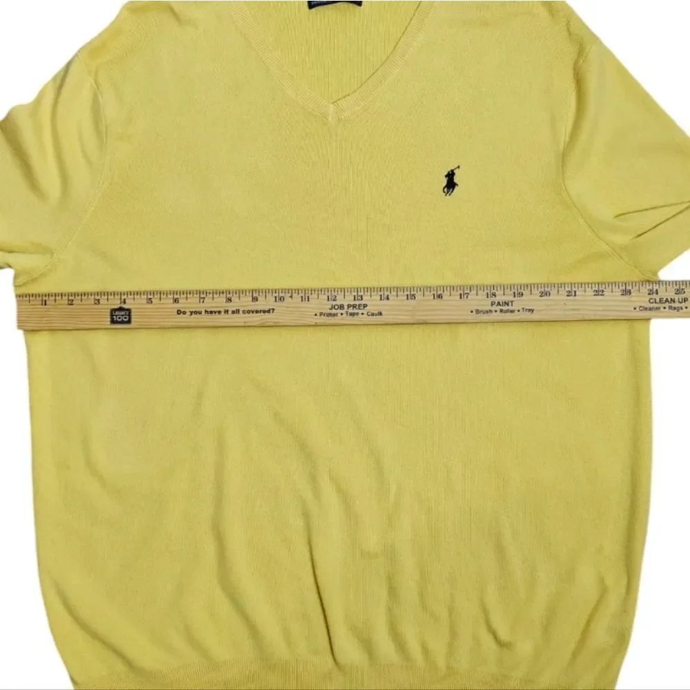 Polo by Ralph Lauren Men's V-Neck Sweater in Sunny Yellow Size XLT